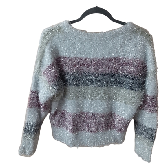 Wild Fable Fuzzy Stripes Crop Top Sweater - Picture 3 of 7